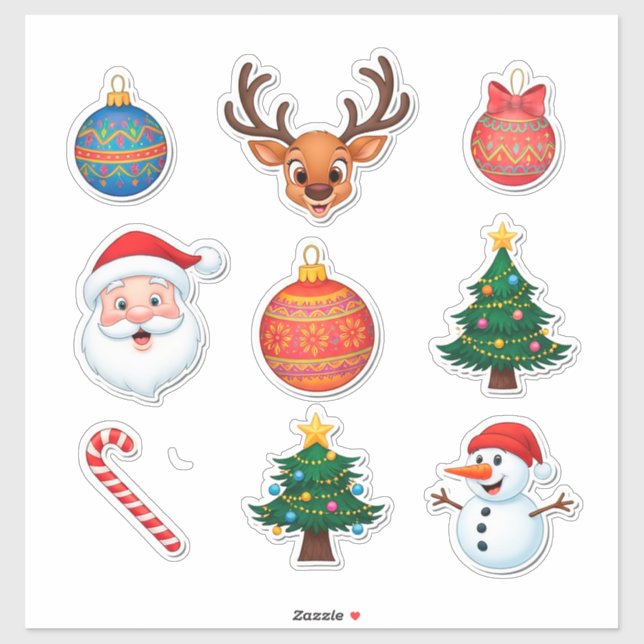 Sticker Ensemble festif de Noël (Feuille)