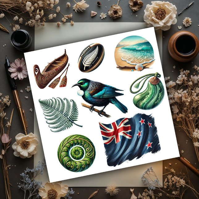 Sticker Ensemble Kiwiana de Nouvelle-Zélande 1 (Créateur téléchargé)