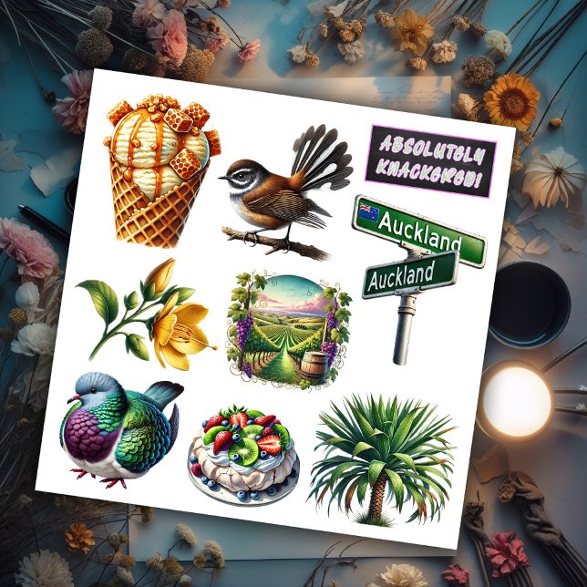 Sticker Ensemble Néo-Zélandais Kiwiana 4  (Créateur téléchargé)