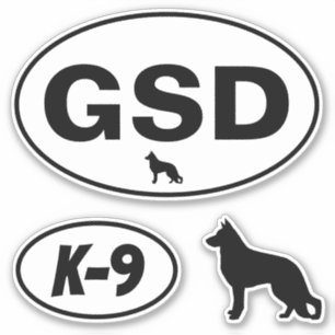 Sticker Ensemble ovale allemand d'autocollant du chien de