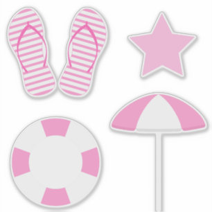 Sticker Ensemble Plage Rose Prépa de 4