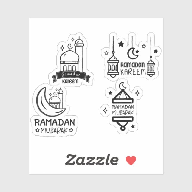 Sticker Ensemble Ramadan Moubarak Kareem (Feuille)
