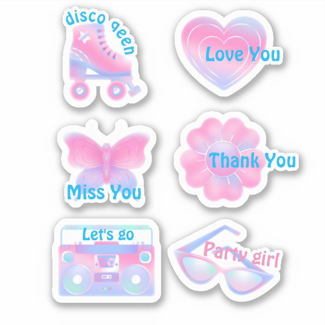 Sticker Ensemble rose tendance (Devant)