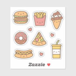 Sticker Ensemble sur le thème des amateurs de fast-food mi
