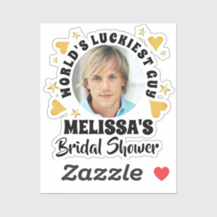 Sticker Enterrement de vie de garçon amusant Photo Shower 