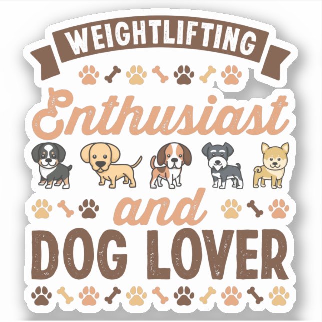 Sticker Enthousiaste et cadeau Amoureux des chiens (Devant)