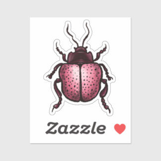 Sticker Entomologie de l'art du scarabée rose mou