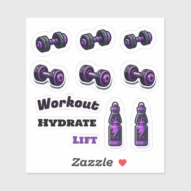 Sticker Entraînement de motivation Fitness Haltères  (Feuille)