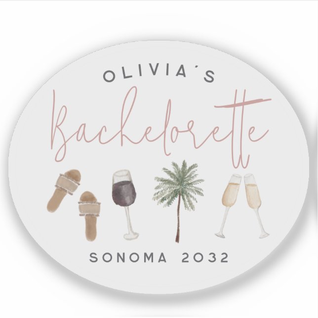 Sticker Entre filles personnalisé dans un vignoble pour EV (Devant)