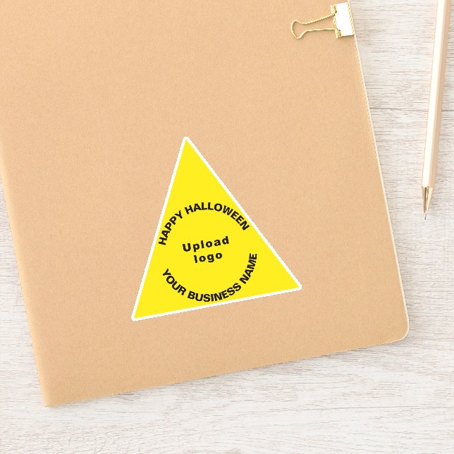 Sticker Entreprise Halloween triangle jaune Vinyl (Carnet)