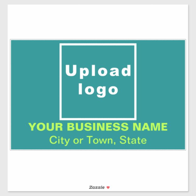 Sticker Entreprise Turquoise Vert Grand Rectangle Vinyl (Feuille)