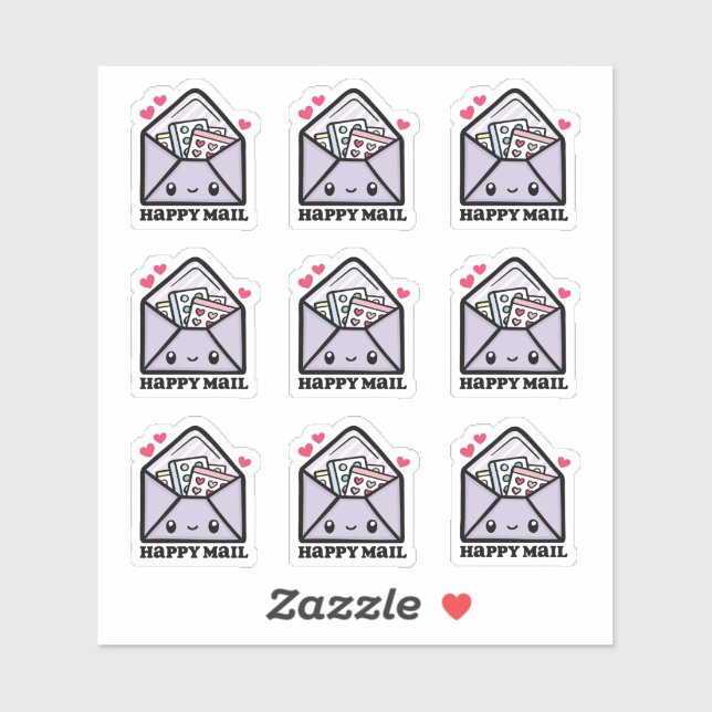 Sticker Enveloppe de messagerie heureuse (Feuille)