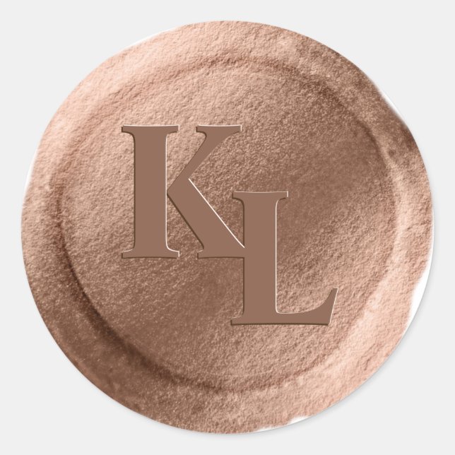 Sticker Enveloppe Initiales en cire de cuivre de b (Devant)