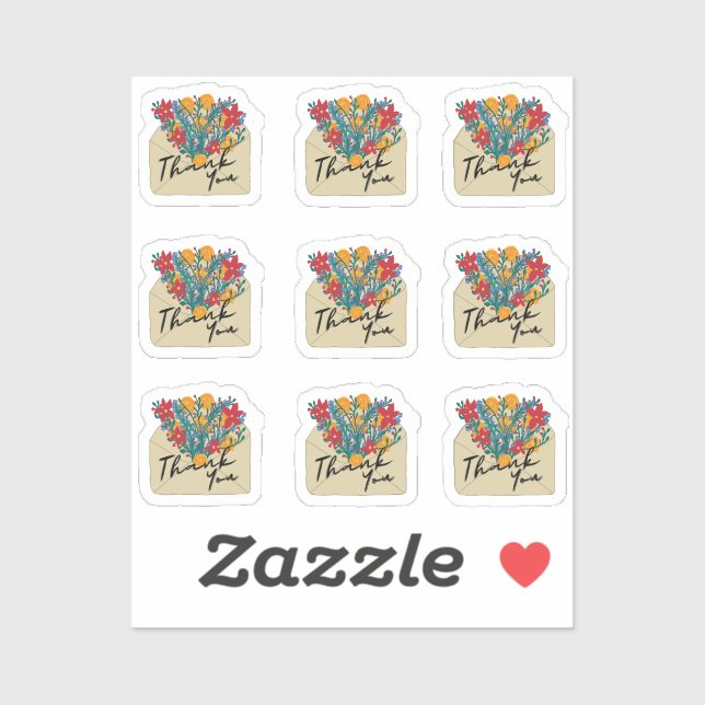 Sticker Enveloppe le Merci (Feuille)