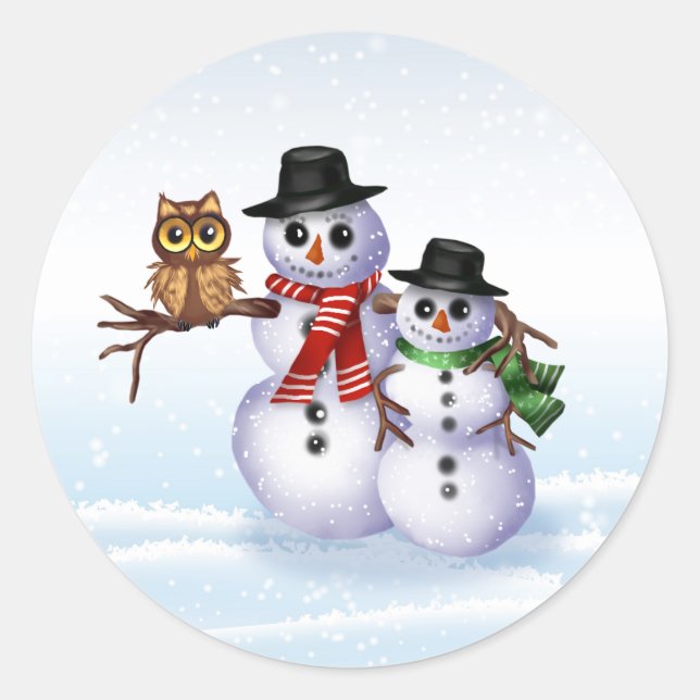 Sticker Enveloppe Noël Snowman (Devant)