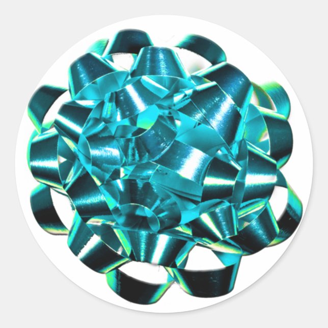 Sticker Enveloppe Saison de Noël Bleu Bow (Devant)