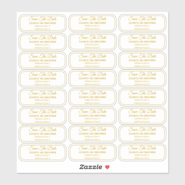 Sticker Enveloppe transparente avec date de sauvegarde dor (Feuille)