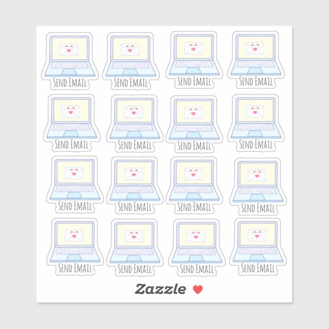 Sticker Envoyer l'ordinateur portable de messagerie (Feuille)