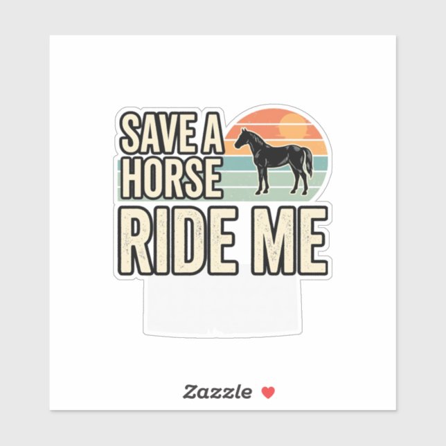 Sticker Épargnez un cheval, montez-moi, design de chemise  (Feuille)