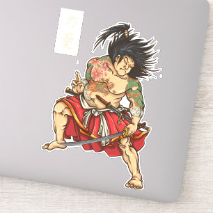 Sticker Épée de guerrier samouraï tatoué 