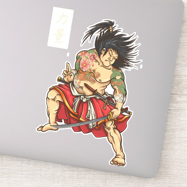 Sticker Épée de guerrier samouraï tatoué  (Détail)
