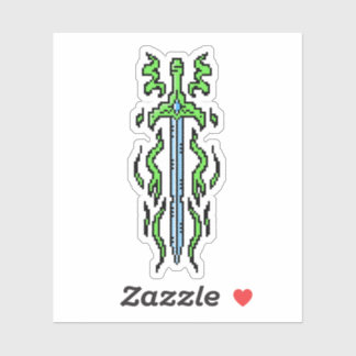 Sticker Épée longue fantaisie Flamme Florale Art d'arme