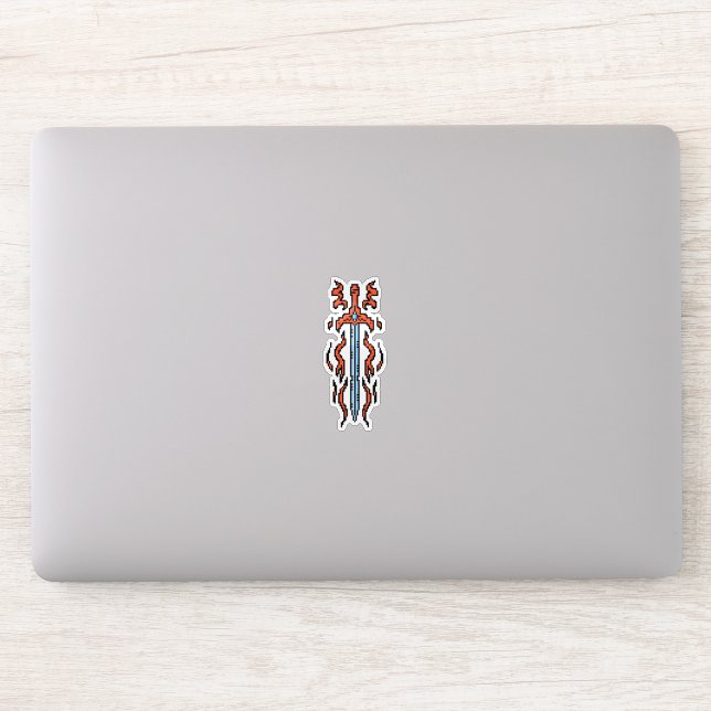 Sticker Épée longue fantaisie Flamme Rouge Arme (Ordinateur)