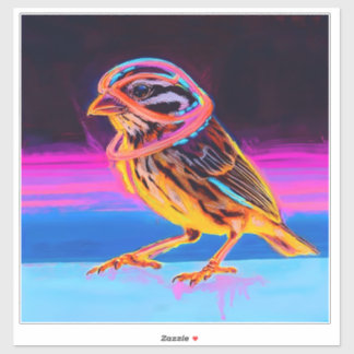 Sticker Épervier de néon avec des accents lumineux