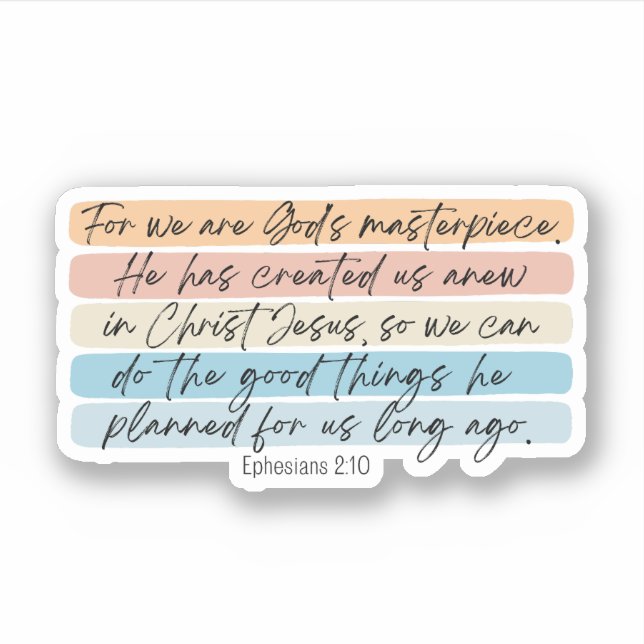 Sticker Éphésiens 2:10 Chef-d'oeuvre des dieux (Devant)