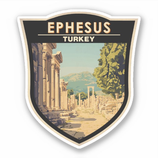 Sticker Ephesus Turquie Voyage Art Vintage (Devant)
