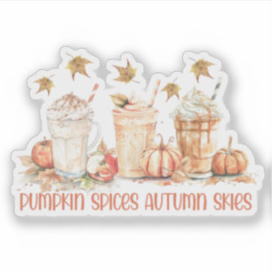 Sticker Épices de citrouille Boisson d'automne drôle Citat
