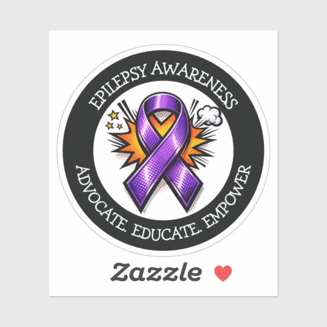 Sticker Epilepsy Awareness | Purple Awareness Ribbon (Feuille)