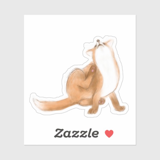 Sticker Épingler le renard (Feuille)