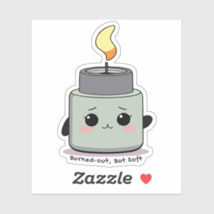 Sticker Épuisé mais doux – Vinyle de burnout cosy