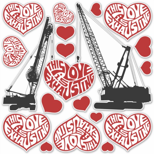Sticker Épuisement de l'ensemble de coeurs d'amour (Devant)