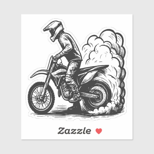 Sticker Épuisement de moto cross (Feuille)