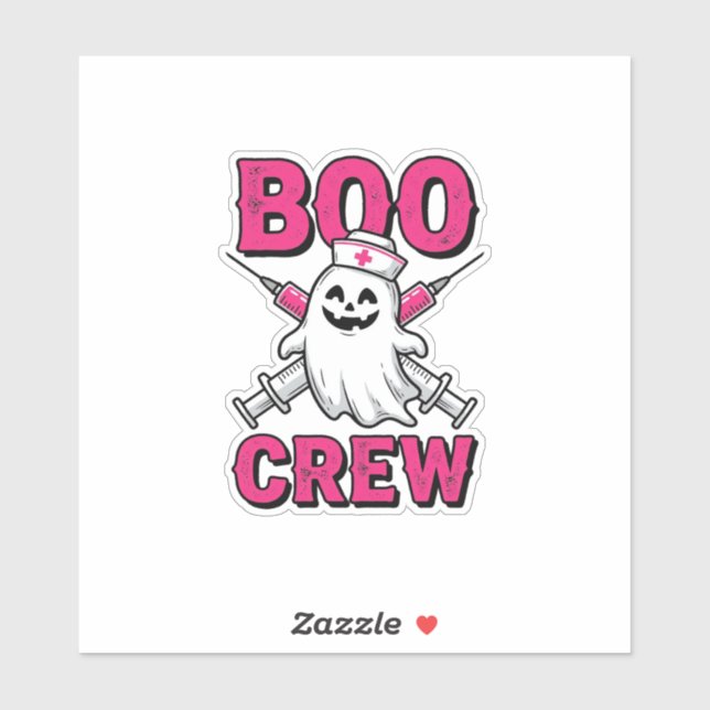 Sticker Équipage Boo Infirmière Fantôme Halloween Création (Feuille)