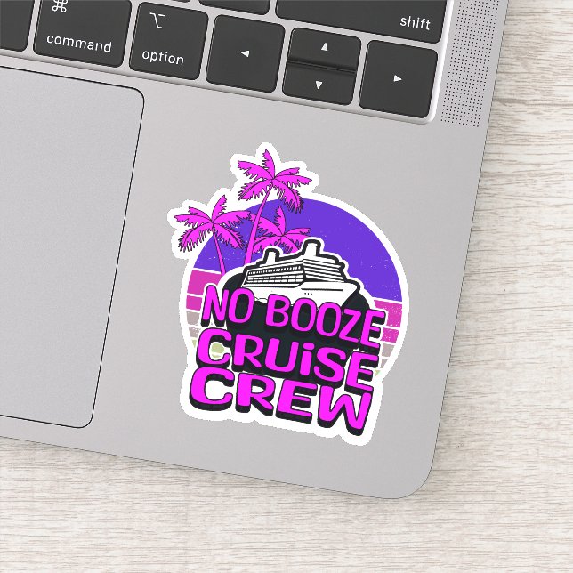 Sticker Équipage de croisière rose fun sans alcool pour vo (Détail)