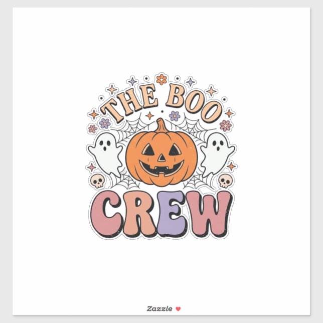 Sticker Équipage de fantôme d'Halloween Mignon Fantomatiqu (Feuille)
