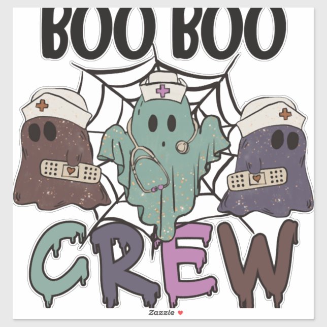 Sticker Équipage de la boite de l'infirmière d'Halloween (Feuille)