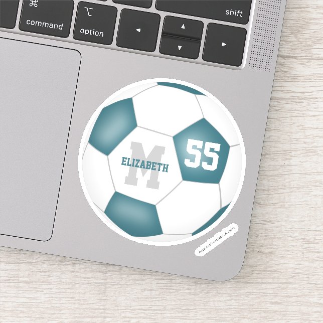 Sticker Équipe blanche turquoise couleurs filles garçons s (Détail)