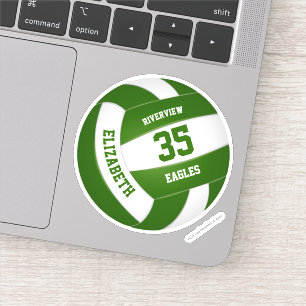 Sticker équipe blanche verte couleurs filles garçons volle
