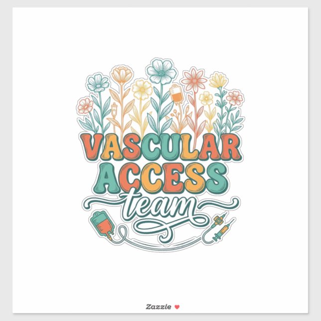 Sticker Équipe d'accès vasculaire Floral Conception de che (Feuille)