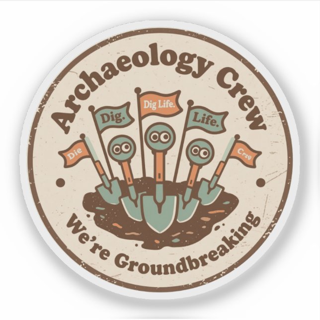 Sticker Équipe d'archéologie Équipe de fouille drôle (Devant)