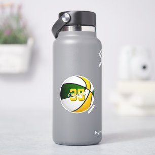 Sticker équipe de basket-ball en or vert couleurs nom du j