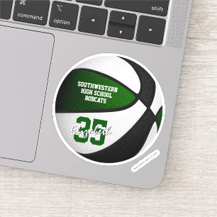 Sticker Équipe de basket-ball noir vert couleurs filles ga