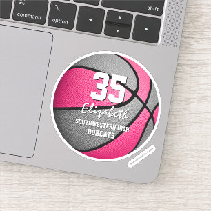Sticker Équipe de basket-ball rose gris couleurs filles sp