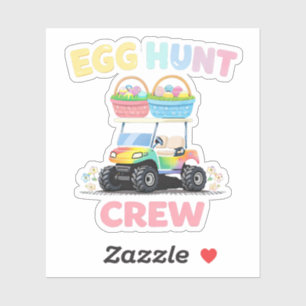 Sticker Équipe de chasse aux œufs, plaisir de Pâques en fa