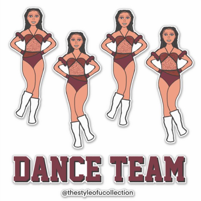 Sticker Équipe de danse personnalisée Cosmos de chocolat # (Devant)