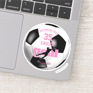 Sticker équipe de football esprit filles nom texte rose